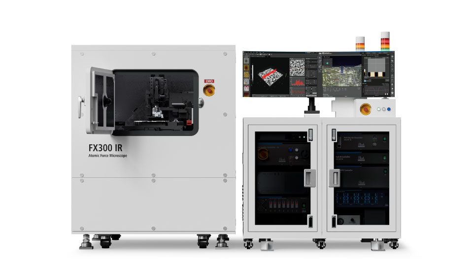 Park Systems FX300 IR large-sample atomic force microscope front view accommodating 200 mm wafer