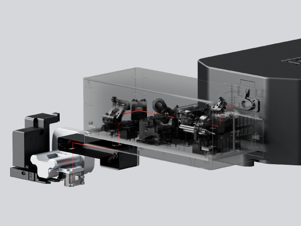3D perspective view of Park Systems’ Nano-IR technology illustrating advanced nanoscale infrared analysis.