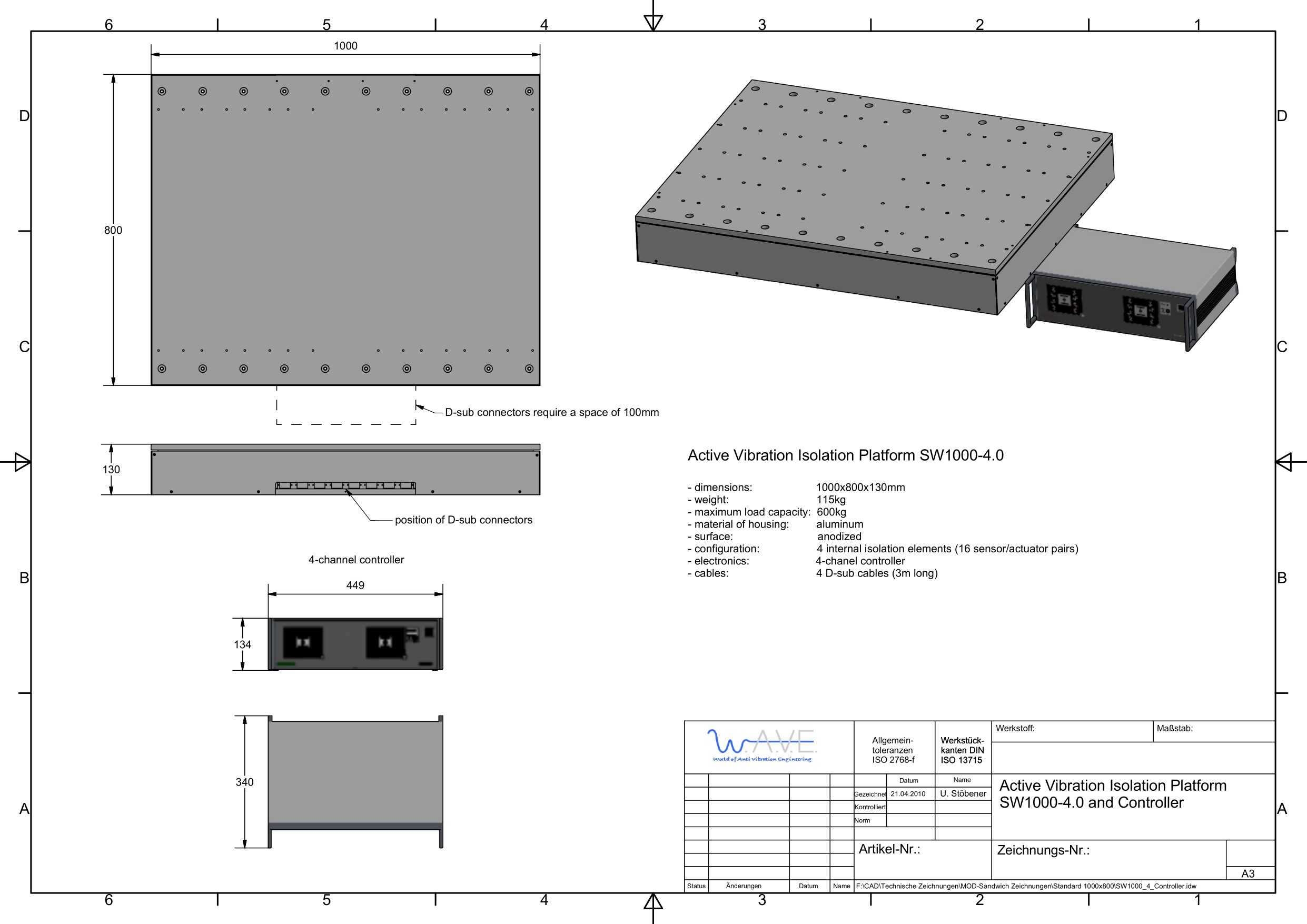 Technical drawing of the Accurion Sandwich SW1000