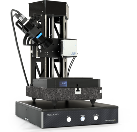 Park Systems Refeyn One on a Accurion i4 vibration isolator, fully motorised for trouble-free measurements in temperature-controlled environments, custom Design.