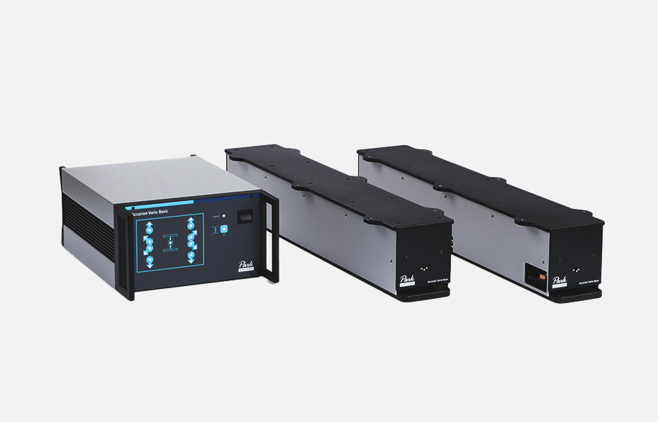 Park Systems AccurionVario ActiveVibration Isolation System withmodular elements, external controlunit, automaticloadadjustment, steelsupport frame, acousticenclosureand compatiblewithbreadboardsforlasersetupsand interferometers
