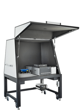 Accurion Acoustic Enclosure with a Neaspec neaSNOM on a Workstation Vario