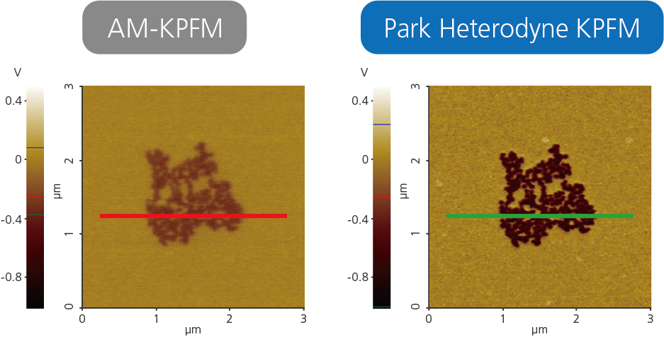 Application image demonstrating heterodyne KPFM performance